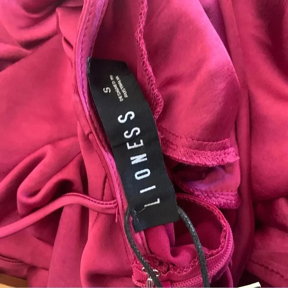 Princess Polly Lioness WALK THE LINE MIDI DRESS MAGENTA - Picture 7 of 12